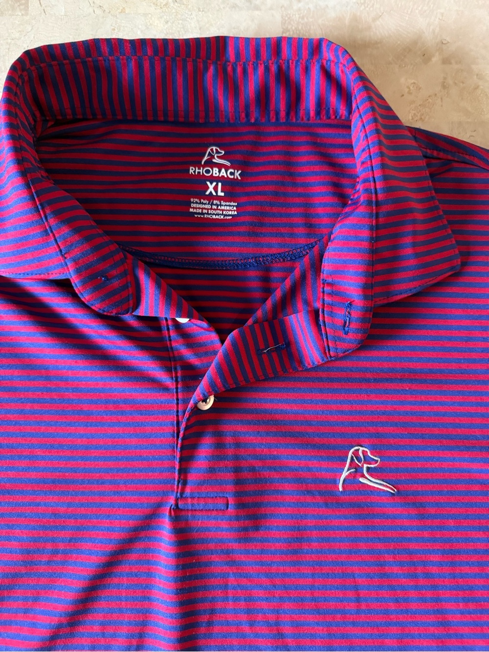 Rhoback The Birdie Stripe Men’s Short Sleeve Polo - Picture 5 of 11